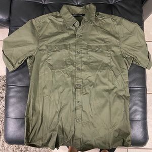 SeanJohn Dark green button down